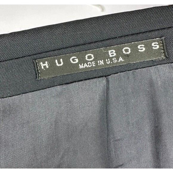 Boss Hugo Boss Blazer Mens 42L Navy Wool Long Sleeve Notch Lapel Two Button - Picture 3 of 14